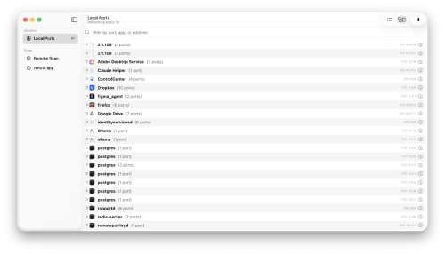 Portie ports grouped by application